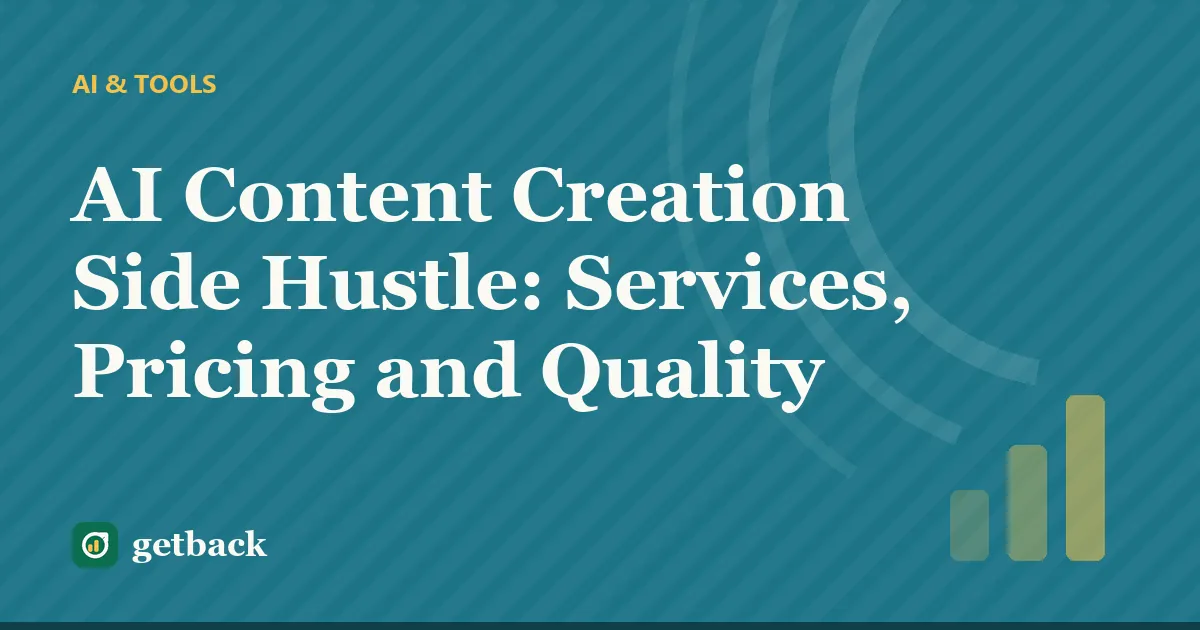 AI Content Creation Side Hustle: Services, Pricing and Quality — cover illustration