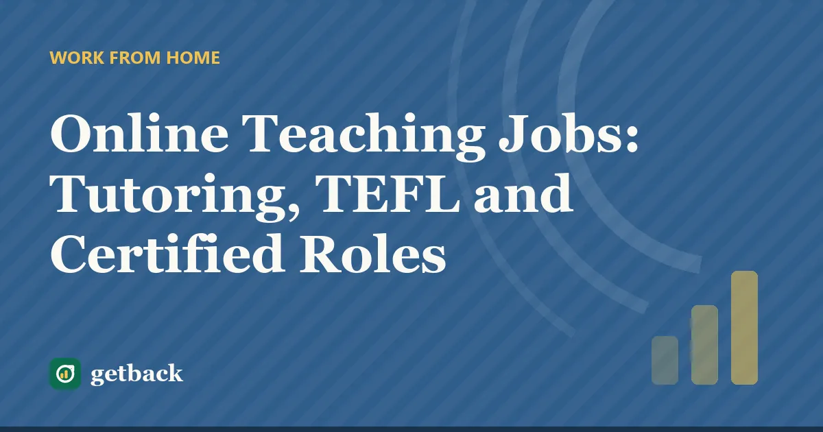 Online Teaching Jobs: Tutoring, TEFL and Certified Roles — cover illustration